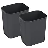 Cubo de Basura Rectangular Plástico 8l Negro, Paquete 2 Unidades, Papelera...