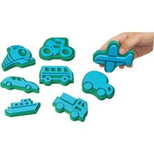 Constructive Playthings Jumbo Ink Transportation Stampers Set of 8 Sizes 2" to 6" for Ages 4 Years and Up
