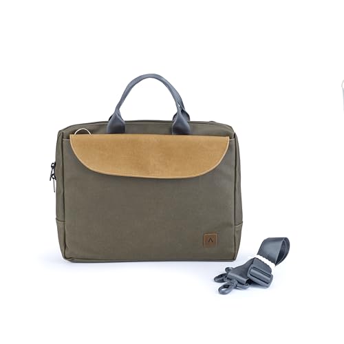 Image of RL compact waterproof coated canvas Laptop messenger bag