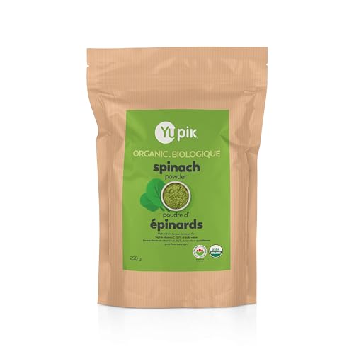 Yupik Organic Spinach Powder Superfood 250g, USDA Certified, Non-GMO, Vegan, Gluten-Free, Raw, Kosher, Fine Spinach Powder for Smoothies & Juices