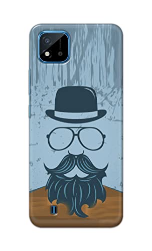 Image of PRINTFIDAA Mustache Beard and Hairstyle Hipster in Glasses Printed Designer Hard Case for Realme C20, Realme C11 (2021) Back Cover -(e) RPM1002