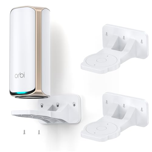 Wall Mount for Orbi WiFi 7 Router - Compatible with Orbi 970, 870, 770 Series & Nighthawk Wi-Fi 7 Mesh Systems, Orbi Secure Bracket Holder for Save Space & Boost Signal (RBEWMB-10000S) (White, 2-Pack)