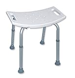 Farbe silber/weiss Rollafit Duschhocker konkav höhenverstellbar - geprüft nach DIN EN 12520:2016-03 - belastbar bis 130 kg