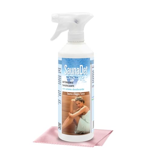 Tecnoline SaunaDet - Limpiador e higienizante para sauna de base vegetal, 500 ml + paño Real Clean, regalo inmediato