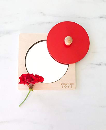 Clitus Store Montessori Mirror Puzzle | Mirror Wood Peekaboo Puzzle for Baby | Interactive Mirror Baby Puzzle | Familiar Faces Reflection Baby Toy
