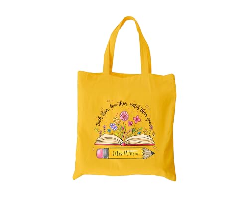 Bolso tote personalizado para profesores, diseño 'Enséñales, ámalo, obsérvalos crecer', regalo ecológico para educadores, ideal para cumpleaños, Navidad y uso diario miniatura 5