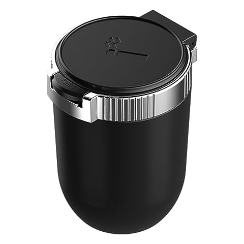 Fadcaer Metal Car Ashtray with LED Light Cover