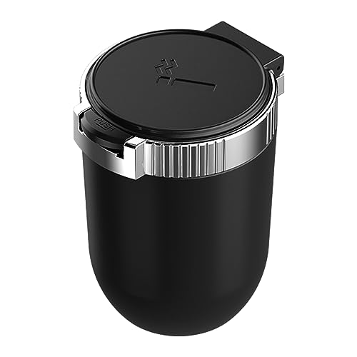 Car Ashtray Self Extinguishing Ash Tray,Car Ashtray with Flip Lid LED Light for Vehicle or Outdoor Camping,Automatic LED light at night,Sealed,Flame Retardant,Detachable,Large Capacity
