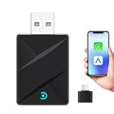 Wireless CarPlay Adapter,Convert Wired to Wireless CarPlay Adapter,Plug&Play 2-in-1 CarPlay & Android Auto Adapter,Fast&Stable Mini USB&USB-C/Type-C Car Adapter,Suitable for iOS10+/Android11+（Black）