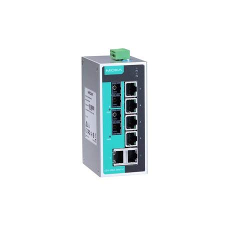 MOXA EDS-208A-SS-SC Unmanaged Ethernet Switch with 6 10100BaseTX Ports and 2 100BaseFX Single-Mode Ports with SC connectors -10 to60C product thumbnail 4