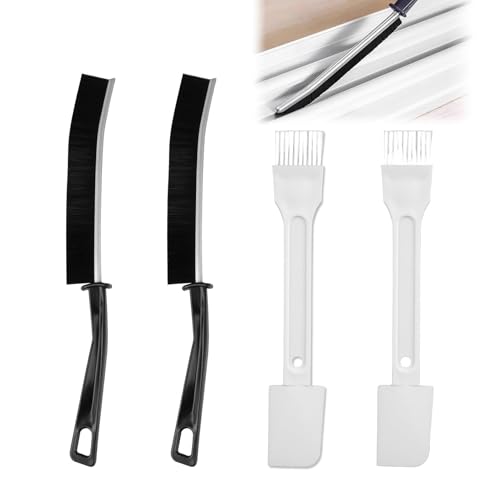 Brosse à Joints, Brosse Nettoyage Salle de Bain, Brosse à Joint Carrelage, Brosse à Récurer, Brosse Ménage, Brosse à Poils Durs, Brosse Nettoyage Interstices Cuisine et Fenêtre, 2 Brosses 23 cm + 2 Gr