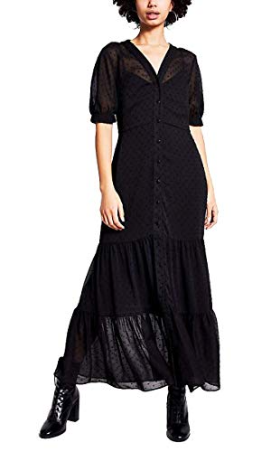 River Island Vestido maxi con textura para mujer, color negro