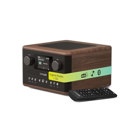 Pure Classic C-D4 – DAB+ & UKW Radio mit CD-Player, Netzbetrieb, Bluetooth 5.3, USB & AUX, Farbdisplay, 15 Watt Lautsprecher, Dual-Wecker, Fernbedienung – Coffee Brown/Walnut