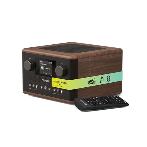 Pure Classic C-D4 – DAB+ & UKW Radio mit CD-Player, Netzbetrieb, Bluetooth 5.3, USB & AUX, Farbdisplay, 15 Watt Lautsprecher, Dual-Wecker,...