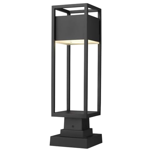 Z-Lite 1 Light Outdoor Pier Mounted Fixture 585PHMS-SQPM-BK-LED, Black