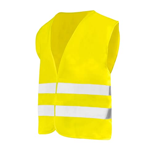NEO TOOLS Gilet de sécurité jaune 100% polyester réfléchissant de 2ème classe - Fermeture avant avec fermeture Velcro (as3, alpha, taille unique, regular, XXL)