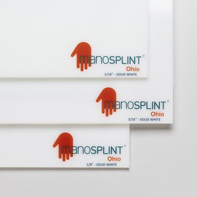 Fabrication Enterprises 24-5250-8 18 x 12 x 0.093 in. Manosplint Ohio Thermoplastic Splinting Sheet- Solid White, Case of 8
