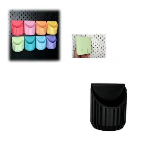 Pegboard cup, compatible with IKEA SKÅDIS series, fan-shaped storage rack, pen holder, wall-mounted desktop organizer, suitable for office, craft supplies, tools (1items ) (black)