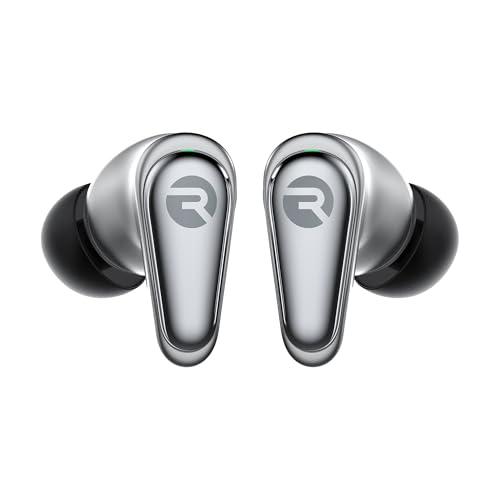 Image of Raycon Pro Earbuds Wireless Bluetooth + 6 Microphones with Hybrid Active Noise Canceling, Sweat & Water-Resistant Earphones, Premium Wireless Ear Buds Bluetooth 40 Hours Playtime (Silver)