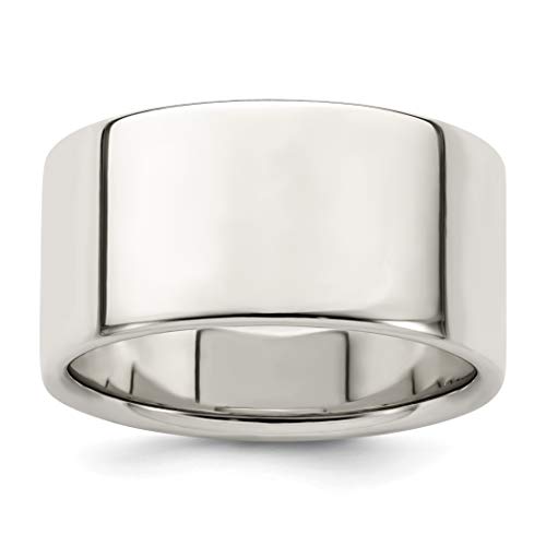 10mm Flat Sterling Silver Wedding Band Ring