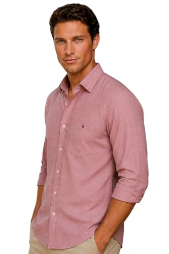 Image of Louis Philippe Men's Cotton Slim Fit Textured Fabric Soft Handfeel Full Sleeve Casual Shirt