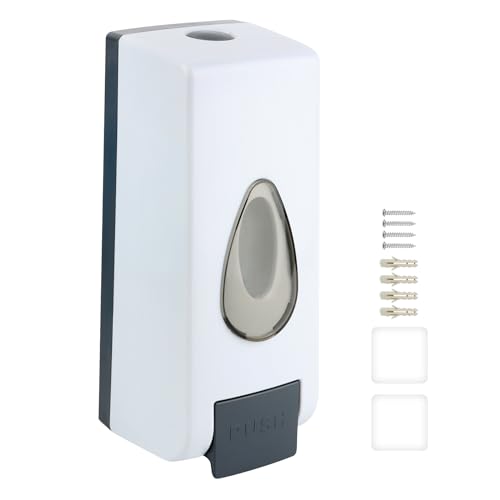 360ml Distributeur de Savon Manuel, Mural Simple tête Distributeur de Savon Liquide, Distributeur de Shampooing, Gel Douche de Salle de Bain, Porte-Shampooing...