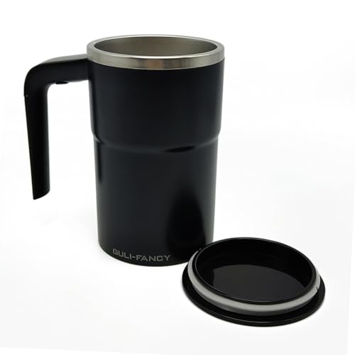 Self stirring Coffee Mug Auto Stirring Coffee Mug chargeable Automatic Mixing Cup w/LCD Temperature display Thermometer for Coffee Milk Yeast Enzyme Soya Flour Meal Replacement Powder(Black)