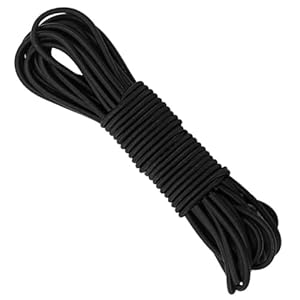 Qianfenshi 3 mm Gummiband Rund Schwarz 10m