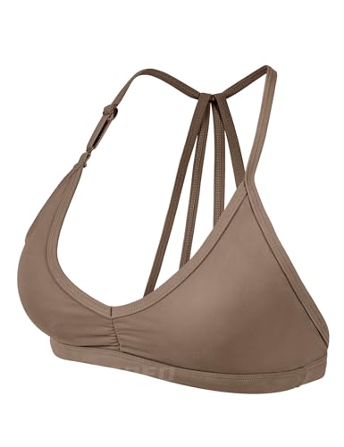 Image of YEOREO CoreFlex Workout Sports Bras for Women Padded Strappy Open Back Gym Bra Light Impact Criss Cross Yoga Crop Top