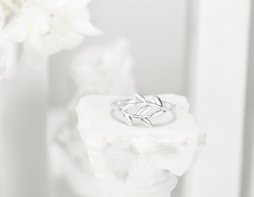 AeraVida Beautiful Olive Branch .925 Sterling Silver Wrap Around Ring2