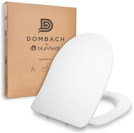 Dombach® Premium Toilettendeckel, Abnehmbar (Weiß) WC Sitz, Klodeckel mit Absenkautomatik, Toilettensitz, WC Deckel, Toilettenbrille Klobrille, D-Form