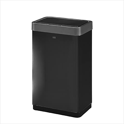 EKO ゴミ箱 45L 自動 ふた付き 横型 自動開閉式 塵箱 蓋付き EK9260 ごみ箱 ダストボックス センサー 自動ゴミ箱 ステンレス スリム キッチン 台所 リビング 静穏 清潔 大容量 電池式 全自動 人感センサー ブラック