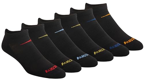Image of Saucony Men's RunDry Mesh Ventilating Comfort Fit Performance No-Show Socks, Available in M-XXL (6, 12, 18 Pairs)