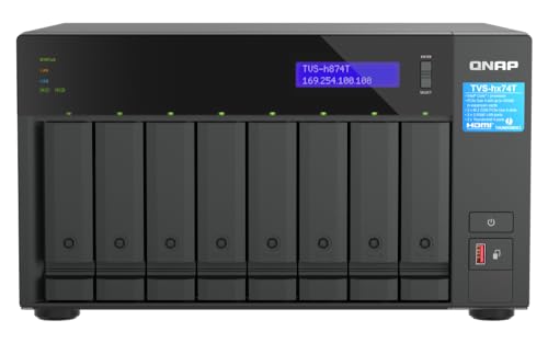 Image of QNAP TVS-h874T-i7-32G-US 8 Bay High-Speed Desktop NAS with Intel 12th Gen CPU, up to 64GB DDR4 Memory, Thunderbolt 4 and 2.5GbE connectivity (Diskless)