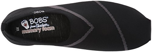 Skechers BOBS from Skechers Women's Plush Lite Bobby Sox Flat, Black, 10 M US