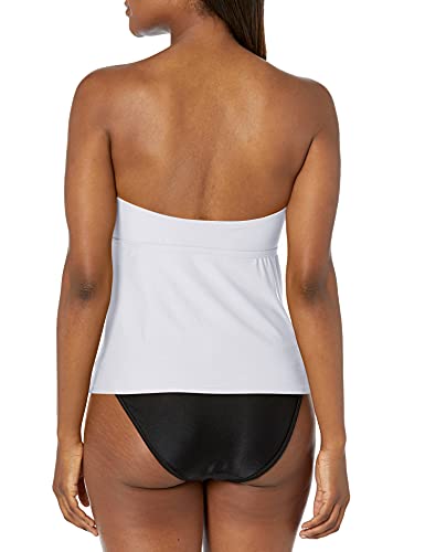Catalina Womens Twist Front Bandeau Swimsuit Tankini Top, White, Medium Us #TOP1