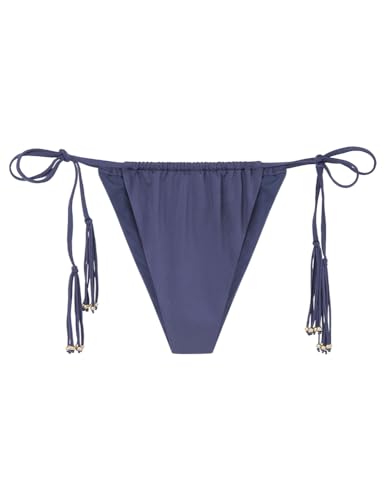 Women'secret Braga bikini brasileña brillos azul marino, Bragas de bikini Mujer, DARK NIGHT, XS