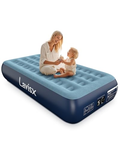 Twin Air Mattress with Built in Pump 13" Blow Up Mattress Raised Air Bed, 3 Mins Quick Self Inflatable with Storage Bag for Guest and Home