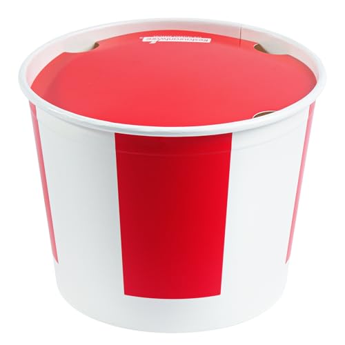 Restaurantware Fried Chicken Container 100 Count 85 oz Polyethylene-Coated Paper Take Out Chicken Bucket Greaseproof Family Meal Bucket Red and White by Restaurantware - Image 2