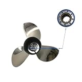 GPJTJROL for Barcaiolo Elica in Acciaio Inox 13 7/8x15 90HP 100HP 110HP 125HP 140HP 15 Spline Dente 3 Lame RH Parte della Barca