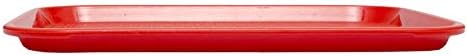 SWIFT INTERNATIONAL Durable Multi-Use Plastic Serving Trays 18" Rectangular Plastic Trays for Kitchen (Pack of 2,Red)