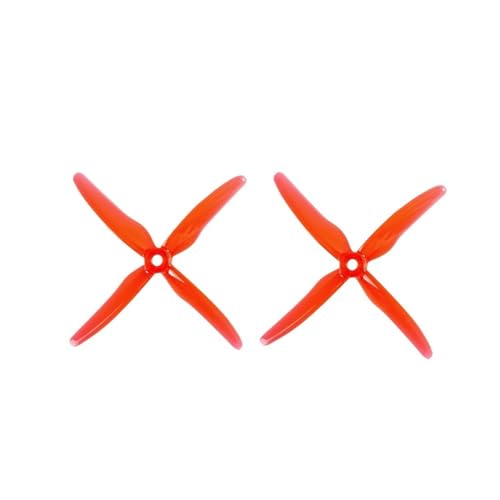 Hélices 51455 à 4 pales de 5,1 pouces rouge PC idéales pour le vol freestyle et la course de drone FPV