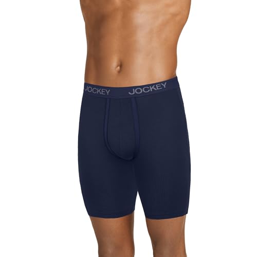 Jockey Men's Underwear Chafe Proof Pouch Ultra Soft Modal 8.5" Long Leg Boxer Brief - 3 Pack2