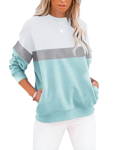 Eniloyal Sweatshirt Damen Pullover Langarmshirt ohne Kapuze Pulli Rundhals...