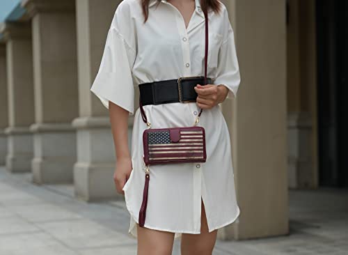 MKF Collection Women's Crossbody Phone Bag, Vegan Leather shoulder Bag Cell phone bag Wallet Purse Handbag by Mia K2