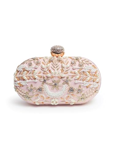 Image of THE TAN CLAN Elizah Zarozi Hand Embroidered Clutches for women Purses Luxury Evening Handbags for ladies