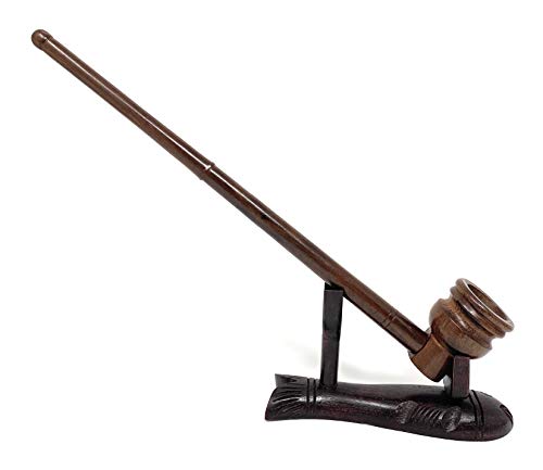 Matchpipe Churchwarden Tobacco Pipe Stand Fish Hand Carved Stand - Made Specifically For Long Stem Pipe 5 Inches Or Longer Pipes #TOP4