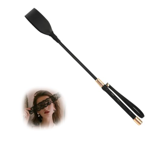 Image of 44cm Black Lightweight Crop for Horse With Anti-Slip Grip Gel Handle