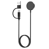 Astorgos Caricabatterie 2 in 1 Compatibile con Samsung Watch,Cavo di Ricarica Magnetico USB-C/USB-A per Galaxy Watch Serie 8/7/6/5/4/3/Active,Cavo di Ricarica Rapida da 1 m con Protezione di Sicurezza