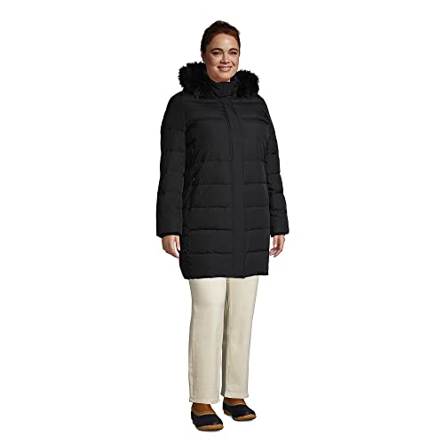 Lands' End Womens Down Winter Coat Black Regular Medium #TOP2